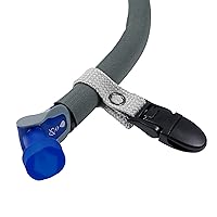 Drink Tube Lanyard Clip. Secure your drink tube to your hydration backpack strap or clothing. (Gray)