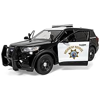 2022 Police Interceptor Utility California Highway Patrol Black and White 1/24 Diecast Model Car by Motormax 76991