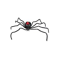Fun Costumes Scary Black Widow Spider Halloween Indoor & Outdoor Decoration, Posable Shiny Prop Fake Realistic Display Standard