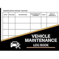 Car Maintenance Log Book: Vehicle Maintenance Log Book - Repair And Service Record Book for Cars, Trucks & Motorcycles - Small Size 8.25