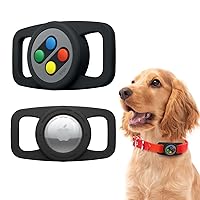 elago Airtag Pet Collar W5 Case Compatible with Apple AirTag - Drop Protection Keychain, Cute Design (Track Dogs, Keys, Backpacks, Purses) Tracking Device Not Included (Black)