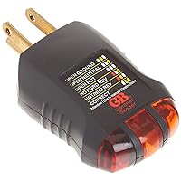 Gardner Bender GRT-3500 Outlet Receptacle Tester & Circuit Analyzer, Indicates 5 Wiring Errors, Easy Read Chart, Comfort Grip, 120 VAC , Black