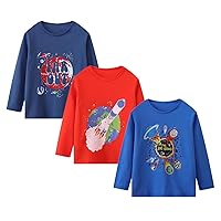 Toddler Boy Long Sleeve Shirts Cotton Casual Halloween Christmas Pack Tops Tees