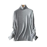 Women Cashmere Turn-Down Collar Solid Thicken Winter Warm Pullovers Sweater