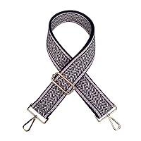 Wide M-Shaped Stripes Purse Bag Strap Replacement Adjustable Handbag Purse Strap Handbag Strap Extender Silver Clasp Style 38