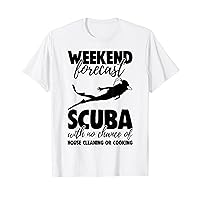Weekend Forecast Scuba With No Chance Funny Men Gaming T-Shirt