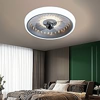 Reversible Fan with Ceililight and Remote Control Silent 6 Speeds Bedroom Led Fan Ceililight with Timer 80W Modern Liviroomt Ceilifan Light/Gray
