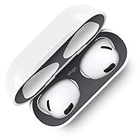 elago Dust Guard Compatible with AirPods 3 Case, Dust-Proof Sticker Compatible with AirPods 3rd Generation Case 2021, Protection from Iron & Metal Shavings, Clean Your AirPods (1 Set, Dark Grey)