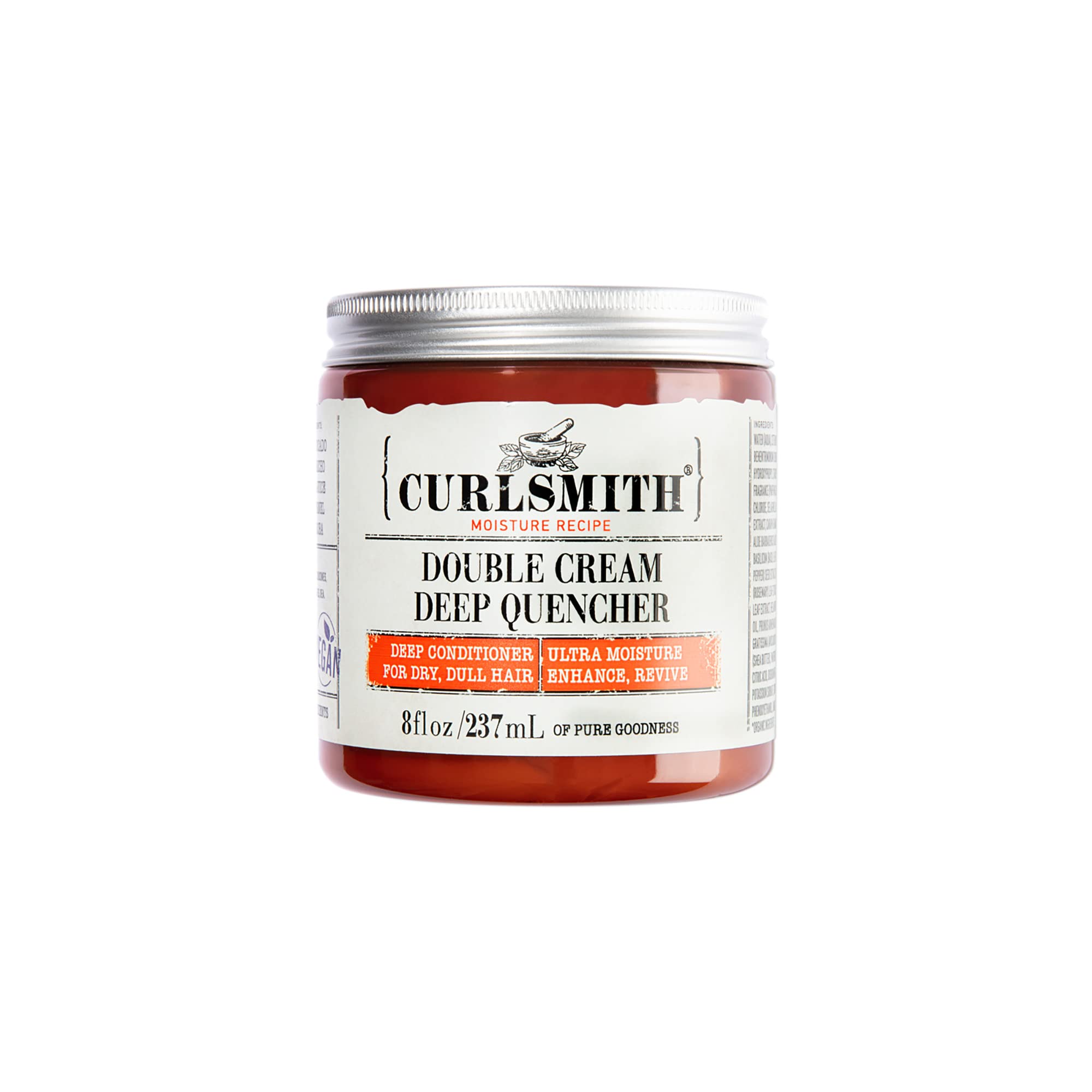 CURLSMITH - Double Cream Deep Quencher - Vegan Moisturising Deep Conditioner for Ultra Dry, Wavy, Curly or Coily Hair (8oz)