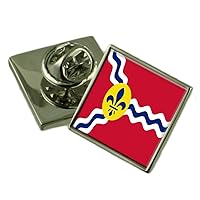 St. Louis City United States Flag Lapel Pin Engraved Box