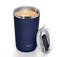 20 oz Tumbler, Travel Coffee Mug with Splash Proof Sliding Lid, Double Wall Stainless Steel Vacuum Insulated Coffee Mug for Home and Office, Keep Beverages Hot or Cold, Navy blue