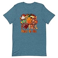 I Love Fall Most of All Cheetah Print Plaid Pumpkin Spice Latte Umbrella Football T-Shirt Available in 2XL 3XL 4XL