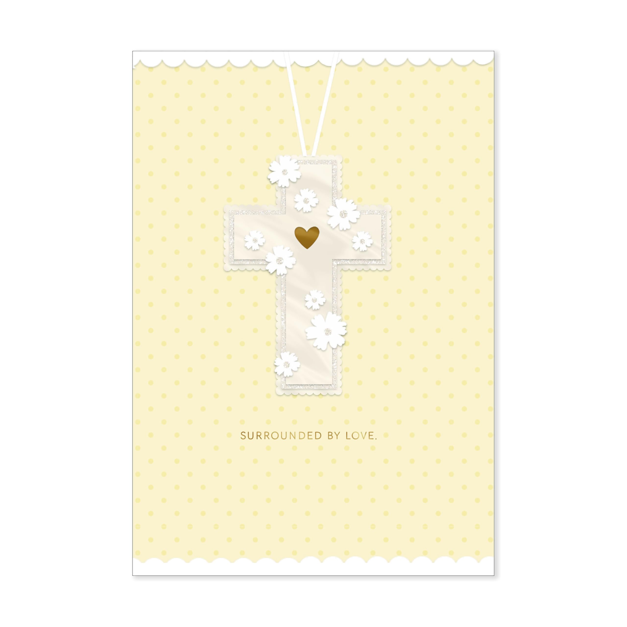 Hallmark Signature Baptism Card for Baby (Yellow Cross)