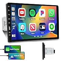 9 Inch Car Stereo with Apple Carplay Android Auto Single Din Touchscreen Radio, Hikity Car Radio with Bluetooth, AM FM Radio, Mirror Link, USB, SWC, MIC, Car Audio Receiver with Backup Camera