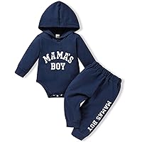Viworld Baby Infants Boy Letter Print Outfits Long Sleeve Hoodies Romper+Pants Fall Winter Clothes Set Sweatshirt