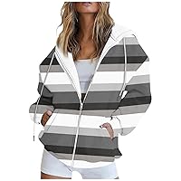 Women's Zip Up Hoodies Trendy 2023 Fall Oversized Casual Hooded Jacket Long Sleeve Tie Dye Sweatshirts With Pockets
