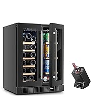 BODEGA Dual Zone Wine Refrigerator 2 In 1 Freestanding Wine Beverage Fridge,Under Counter For Wine Cooling With Compressor【with　wine　chiller】