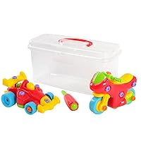 PlayGo Build-It Apprentice Case Motorcycle & Racer Educational Construction Engineering Building Blocks Set for 3 Years & Up