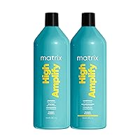 Matrix High Amplify Volumizing Shampoo & Conditioner Set | Instant Lift & Lasting Volume | Silicone-Free | For Fine or Thin Hair | Packaging May Vary
