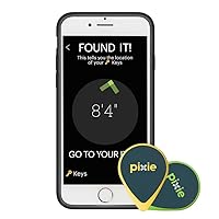 Pixie (2-pack) – Find your lost items faster by SEEING where they are. Lost item tracker/finder for Keys, Luggage, Wallet (iPhone 6/6S case included)