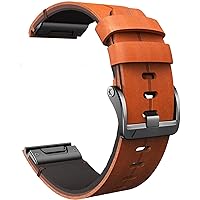 Genuine Italian Cowhide Leather Quickfit Watchband for Garmin Fenix 7X 7 Watch Easyfit Wrist Band 22 26mm Original Strap (Color : Brown, Size : Fenix 7)