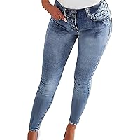 Elastic Flare Jeans for Women Trendy Skimpy Stretch Wide Leg Boot Cut Denim Pants Skinny Pull On Mom Bootcut Baggy