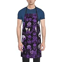 Aprons with Pockets Adjustable Oil/Waterproof for Cooking Baking Kitchen Chef Bib Aprons - Snow Falling In The Park