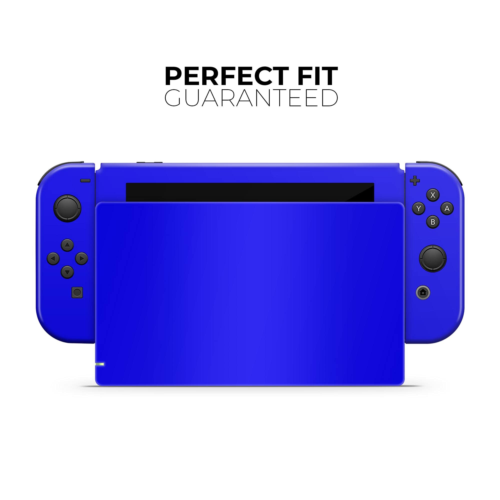 Design Skinz - Compatible with Nintendo Switch OLED Console + Joy-Con - Skin Decal Protective Scratch-Resistant Removable Vinyl Wrap Cover - Solid Royal Blue