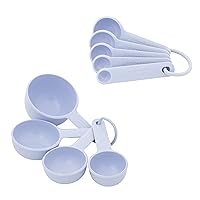 KitchenAid Universal Easy To Read Measuring Cup and Spoon Set with Soft Grip Handle for Maximum Control, Hang Hole and Nesting For Easy Storage, Dishwasher Safe, 9 Piece, Lavender Cream