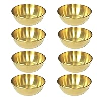 Set of 8 Stainless Steel Dipping Sauce Bowls, Soy Sauce Dishes, Seasoning Plate, Small Round Saucers, Appetizer Plate for Sushi, Side Dishes, Dessert, Tomato Sauce, Soy, BBQ, 3.27