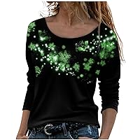 Tops for Women Fall Summer Crew Neck Gradient Floral Graphic Loose Fit Long Top T Shirt Blouse Women 2024 Y2K