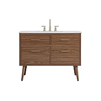 Elegant Kitchen and Bath 42 inch Bathroom Vanity Cabinet - Walnut Brown
