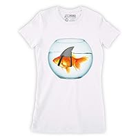 Function - Goldfish Shark Women's Fashion T-Shirt Fish Bowl Swimming Fin Motivational Believe Funny Joke Novelty Water Summer Girl Koi Gold