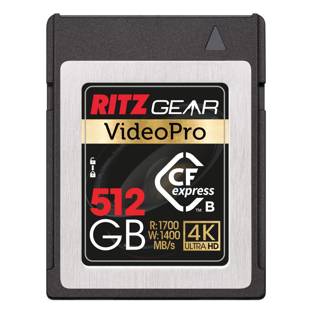 RITZ GEAR VideoPro CFExpress Type B 512GB Card (1700/1400 R/W), Pairs with Compatible Nikon, Panasonic & Canon DSLR Cameras. (Some Cameras Need a f...