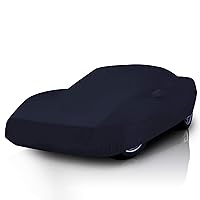 DaShield SoftTec Indoor Satin Car Cover for Chevy Corvette C4 1993 1994 1995 Custom Fit with Mirror Pocket Stretch Soft Fabric Black High-end Luxury Dust Protection Free Storage Bag