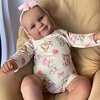 TERABITHIA Realistic Reborn Baby Dolls - 20Inches Vinyl Full Body Anatomically Correct Lifelike Newborn Toddler Dolls Smiling Collectible Art Doll for Girls Safe for Kids Age 3+