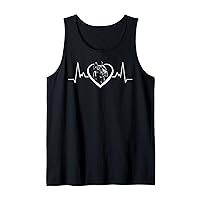 Dog Pet Heartbeat Funny Heartbeat Dog Owners Tank Top