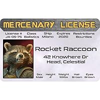 Parody Driver’s License | Mercenary - Rocket ID | Fake ID Novelty Card | Collectible Trading Card Driver’s License | Novelty Gift for Holidays | Made in The USA