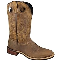 Smoky Mountain Men's Timber Pull On Closure Stitched Design Square Toe Brown Distress Boots 14EE