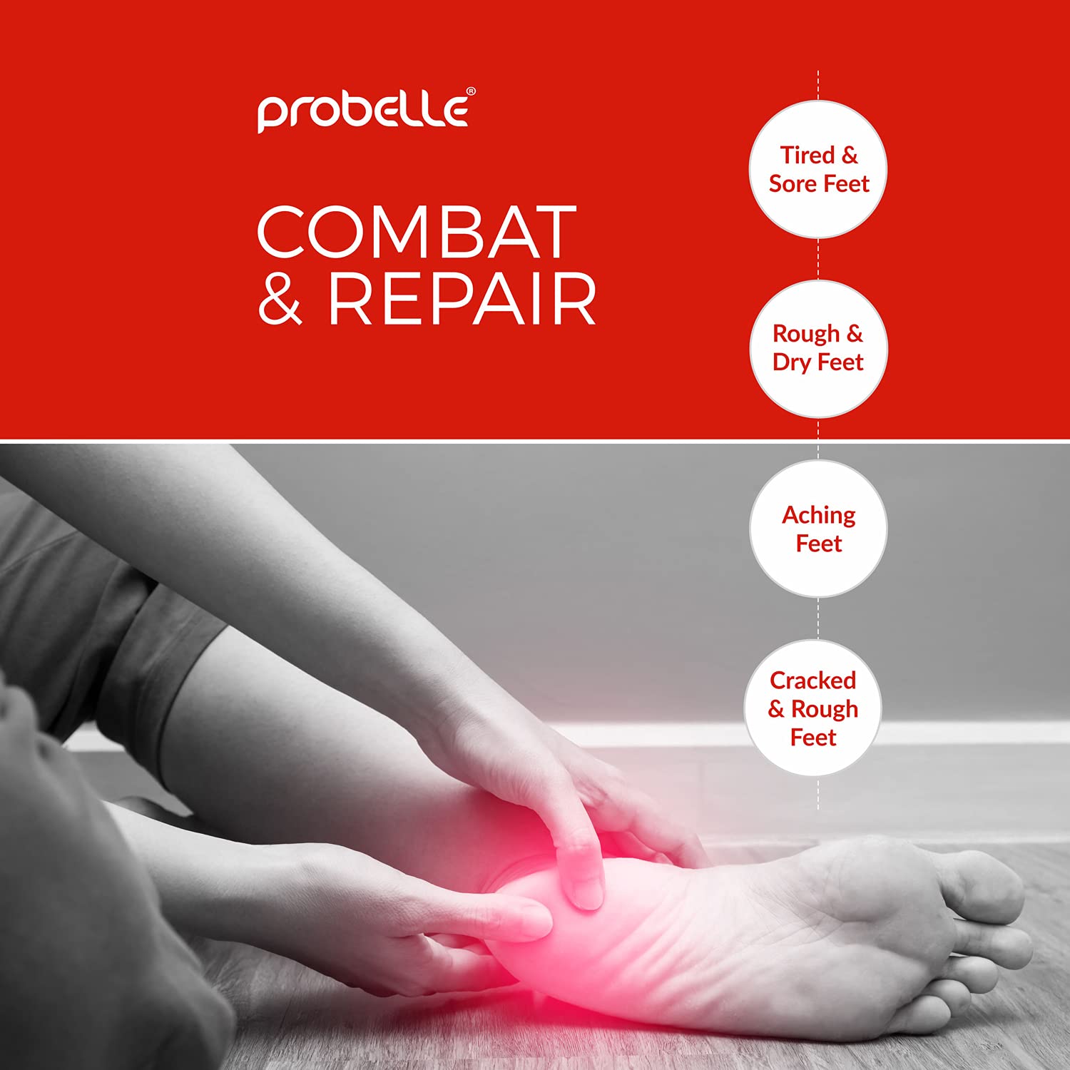 Probelle Advanced Total Foot Cream: Soothes, Hydrates, Rejuvenates Skin For Rough, Dry, Cracked & Sore Feet, 3 Ounces