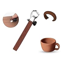 GEOCCI Ceramic Handle Making Tool Sculpture Scraper Ceramic Carving Tool Pottery Cup Handle Molding Tool for Tea Cup Cup Utensils Vase Handle Clay Cutter (Style C)