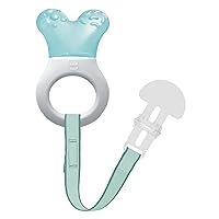 Mini Cooler Teether with Clip, Boy, 2+ Months, 1-Count, White/Blue