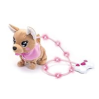 Simba 105893542 Chihuahua Chi Love Loomy/with Luminous Cable Control/can Run, bark and Wag The Tail / 20 cm/for Children from 3 Years, Pink