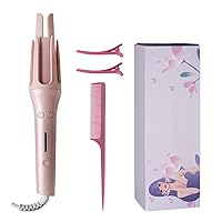 Hot Tools Curling Iron, 1.25 Inch Curling Irons, with 4 Temperatures Instant Heat Spin Hair Curler,Pink