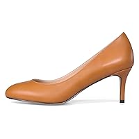 Castamere Womens Round Toe Pumps Stiletto Mid Heels Office Slip-on 6CM Heels