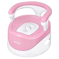 HEETA Potty Chair for Boys Girls, Toddler Potty Training Seat Comfortable Potty Chair with a High Backrest Handles and Splash Guard, Removable Bowl Easy to Clean, Wide Non-Skid Stable Base Safe, Pink