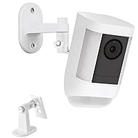 ALERTCAM Security Wall Mount for Ring Spotlight Cam Battery and Spotlight Cam Plus/Pro (Battery), 360° Adjustable Indoor/Outdoor Mounting Bracket for Ring Surveillance Camera System - White,1Pack