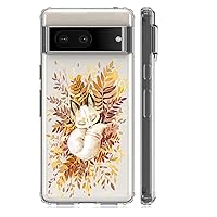 Case for Women Girl Shockproof Screen Camera Protective Anti-Slip Colorful 3D Cute Clear with Design Animal Print Pattern Slim Crystal Soft Bumper Cover (Fox,for Google Pixel 7 Pro)
