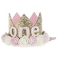 Birthday Crown Baby Girl Flower Tiara Headband Party Hat Hairband