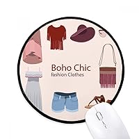 Bohe mia Wind Fashion Clothes Girl Mouse Pad Desktop Office Round Mat for Computer